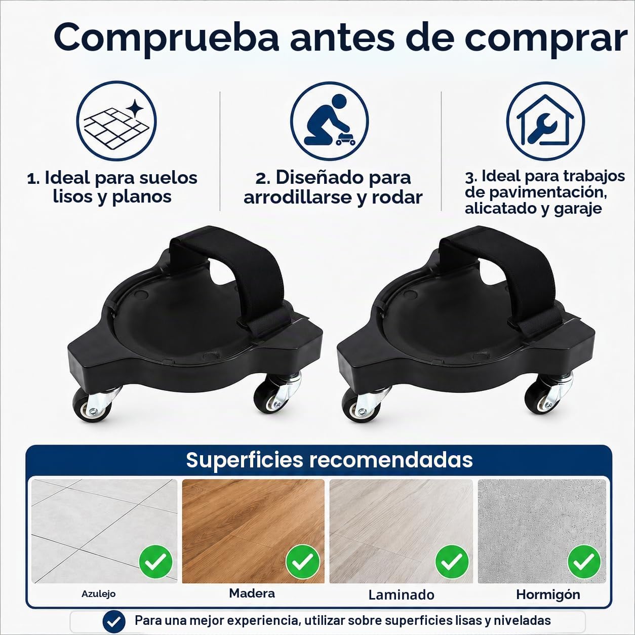 Rodilleras Enrollables, Rodillera de Protección Móvil, Rodilleras con Ruedas Que Ahorran Trabajo, Rodilleras Flexibles Deslizantes con Ruedas para Jardín, Construcción de Trabajo