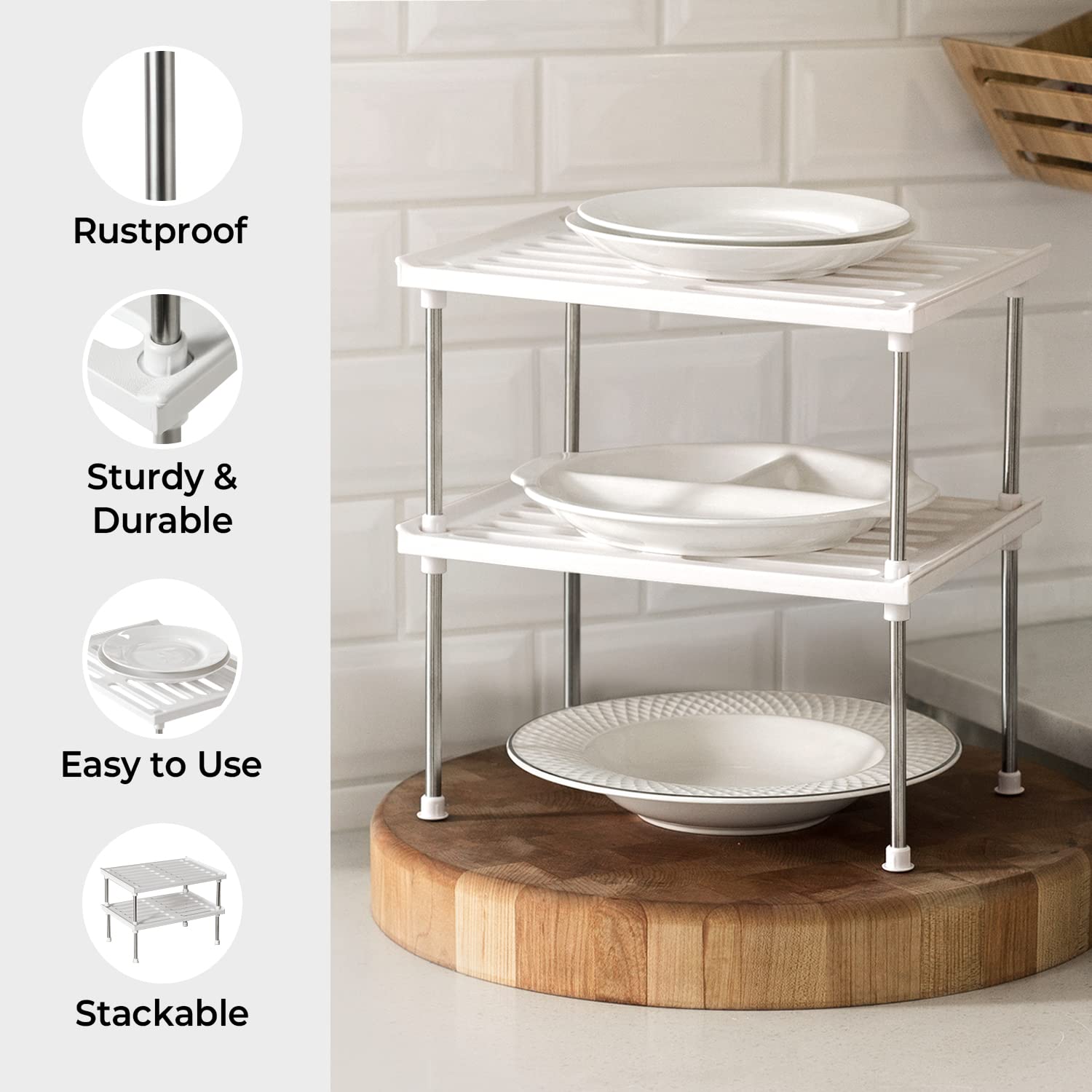 Organizador De Despensa Moforoco Blanco Estantes Para Especi Color | Envío Gratis