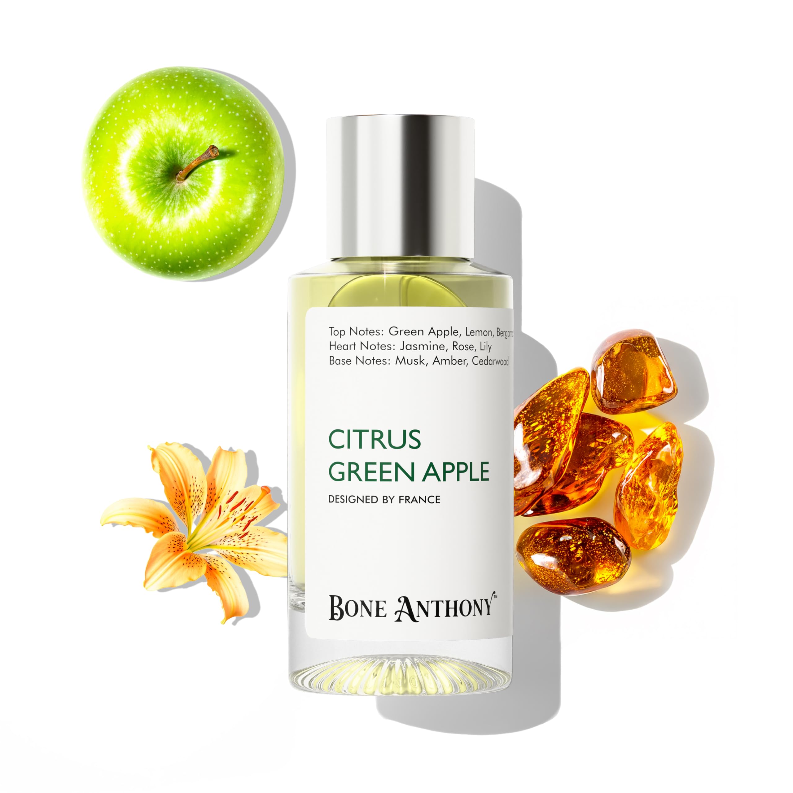 Citrus Green Apple Luxury Perfume | Crisp Apple Citrus Burst | with Lily & Cedarwood, Long Lasting Eau de Parfum - 50 ml (For Men & Women)-picture-42