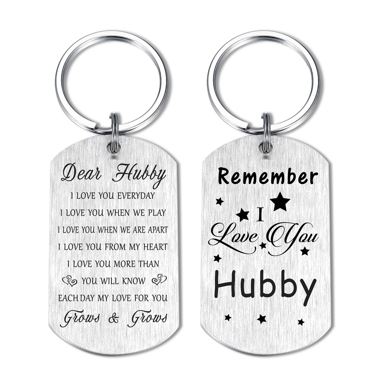 Resdink Hubby Gifts, Remember I Love You Hubby Keychain, Birthday Gifts for Hubby from Wifey, Best Anniversary Valentine's Day Gifts for Hubby