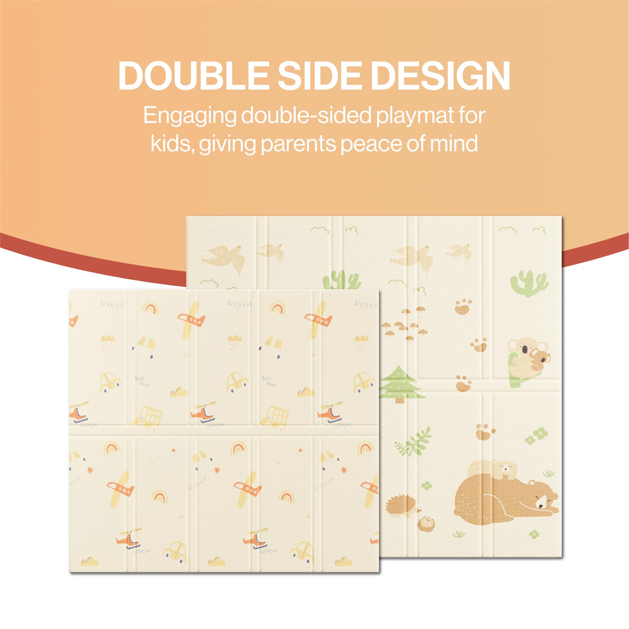 Baby Play Mat, Large Reversible & Foldable Waterproof Foam Playmat 120x120cm, Double-Sided Non-Slip Toddler Floor Mat for Crawling, Tummy Time, Nursery, Portable Floor Mat — view 5