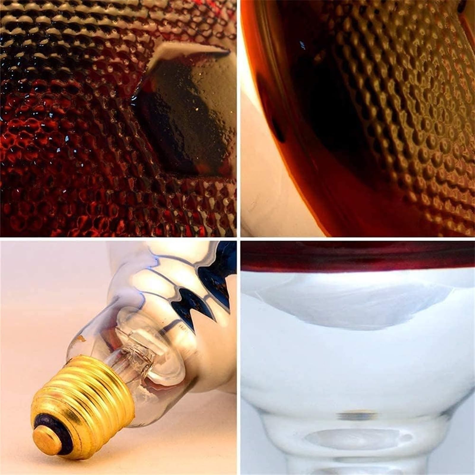 Lámpara De Calor for Pollitos, Lámpara De Calor Bombillas Infrarrojas Rojas, Bombilla De Lámpara De Calor De Vidrio Infrarrojo Rojo, Bombilla De Lámpara De Vidrio for Servicio De Alimentos Bombilla De