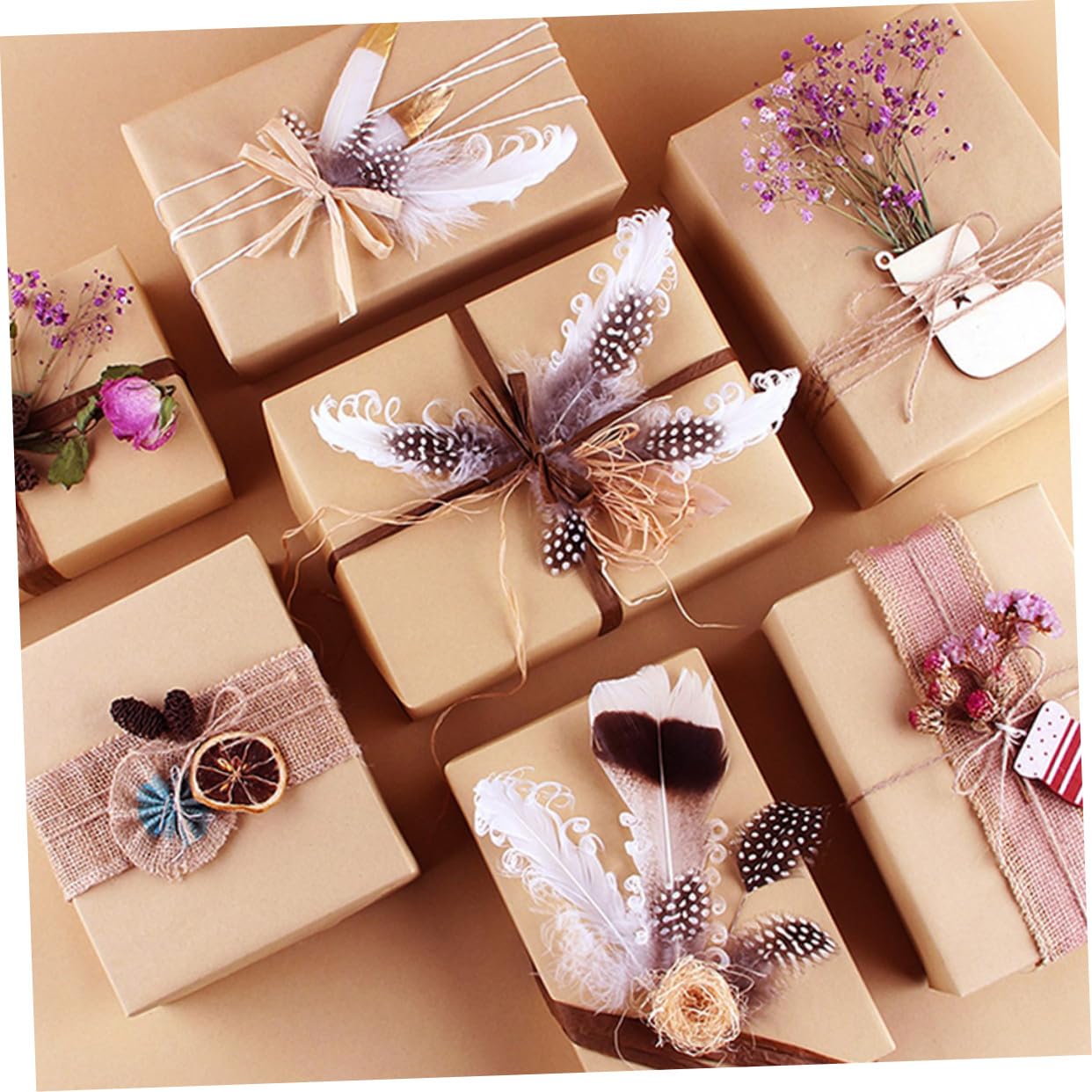 Baluue Papier Kraft Rouleau 45 Cm X 30 M Emballage Présent Artisanal Brun Naturel Épaisseur Moyenne pour Loisirs Créatifs Bouquets Fêtes DIY Emballage Écologique Polyvalent