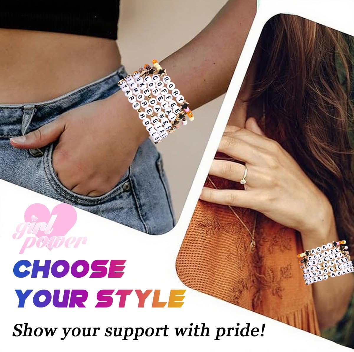 AICase for Gilmore Merchandise Girls Inspired Bracelets Outfit 6 PCS Stackable Stretch Friendship Beaded Bracelets Gilmore Girls Merch Accessories Jewelry Gifts for Fans Birthday Christmas_3155 - Image 7