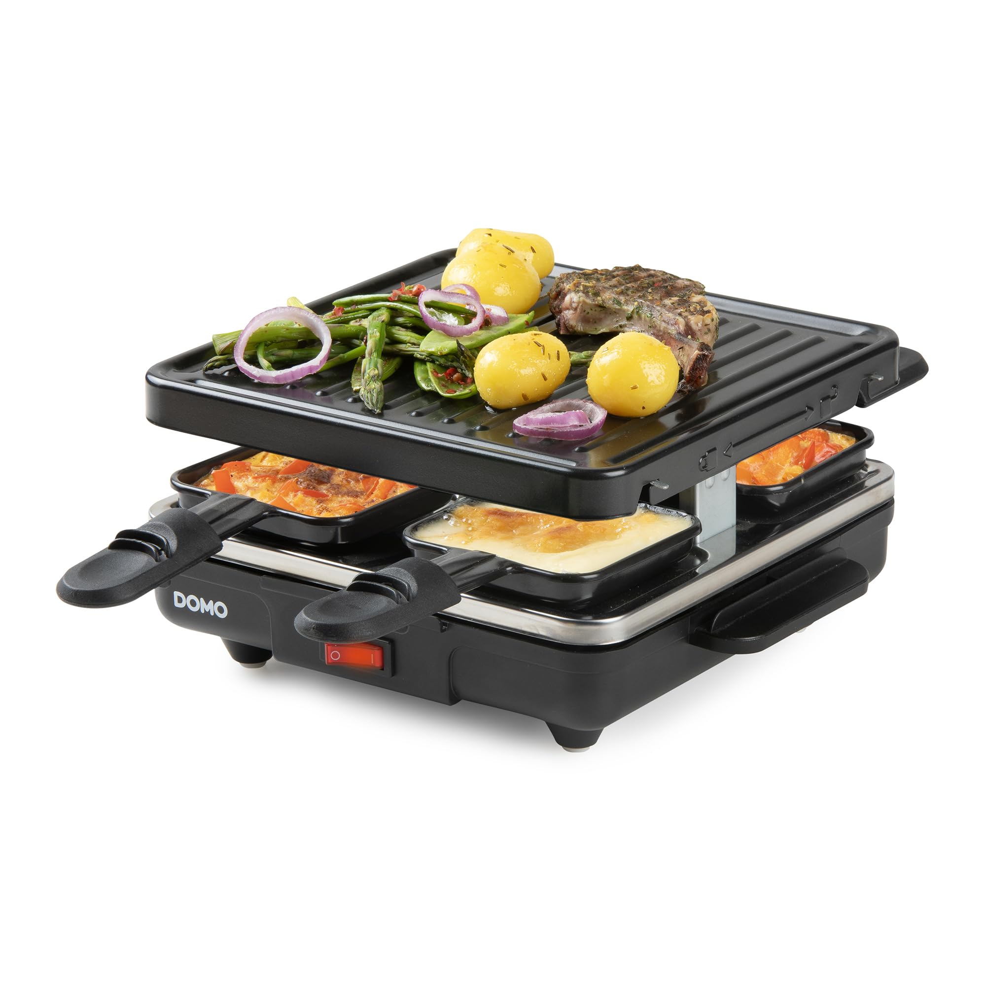 DOMO DO9147G Raclette-grill 'Just us' - Raclette Grill mit Abnehmbare Grillplatte - 4 P - 600 W