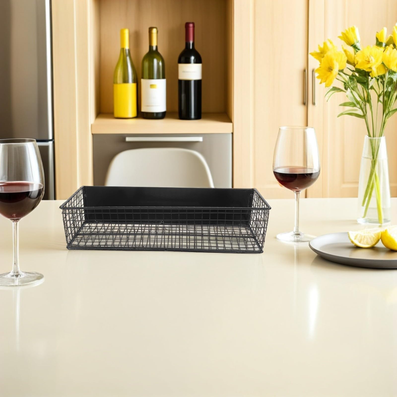Zerodeko Organizer Magnetico da Frigorifero Portaoggetti Magnetico per Frigorifero Ferro Nero Posizionamento Flessibile per Snack e Lattine Cucina e Dispensa