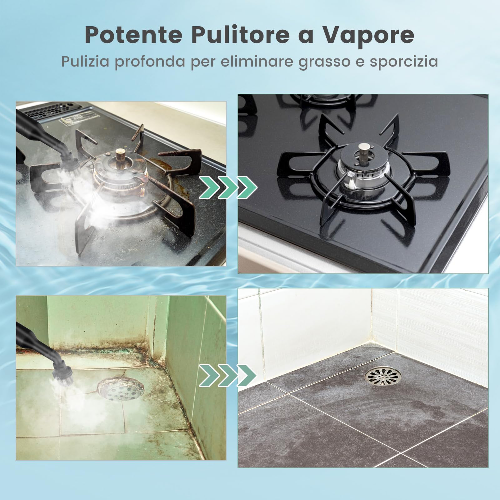 COSTWAY 1500W Pulitore a Vapore Portatile, Macchina a Vapore con Serbatoio d'Acqua da 400 ml Blocco per Bambini e Kit di Accessori da 14 Pezzi, 33x13x24,5 cm (Giallo)