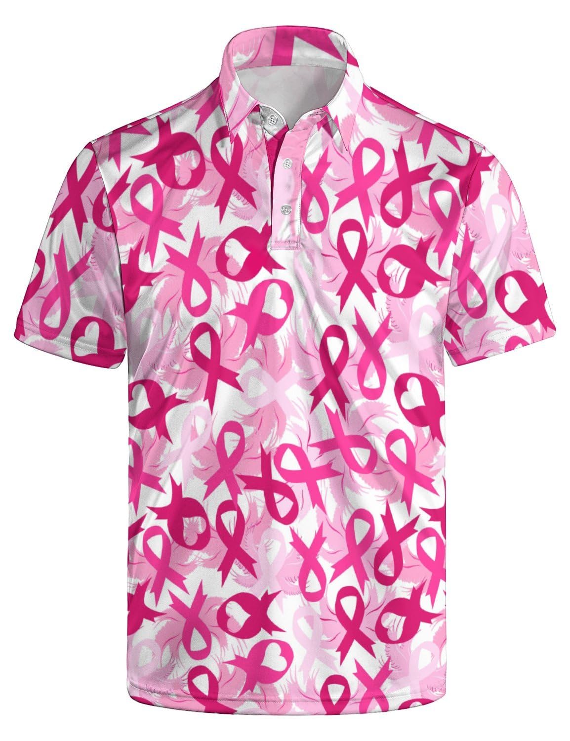 HUURAY Funny Golf Polos for Men Funny Print Short Sleeve Shirts Quick Dry Polo Shirts Hawaiian Shirt Performance Golf Outfits