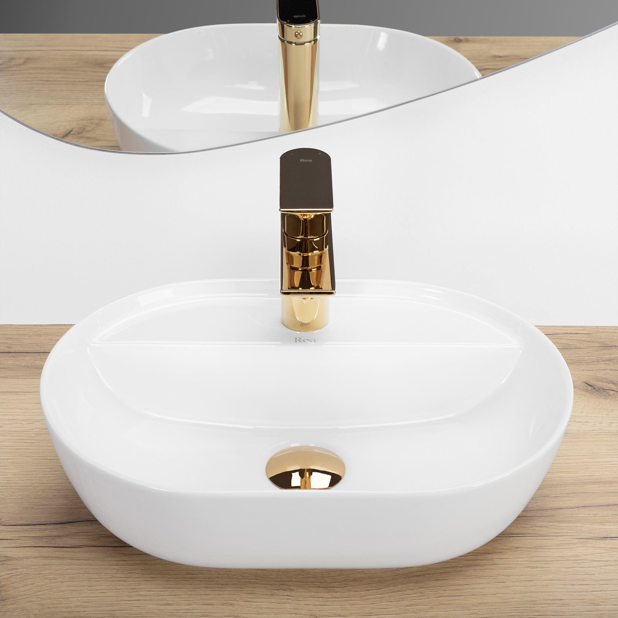 Lavabo Sobre Encimera Rea Aura 42 Blanco