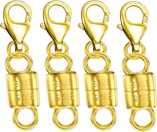 Miniatura 8 de Dailyacc cierres magnéticos para collares de langosta de plata 925 y cierres de seguridad en plata esterlina con convertidores de joyería de oro