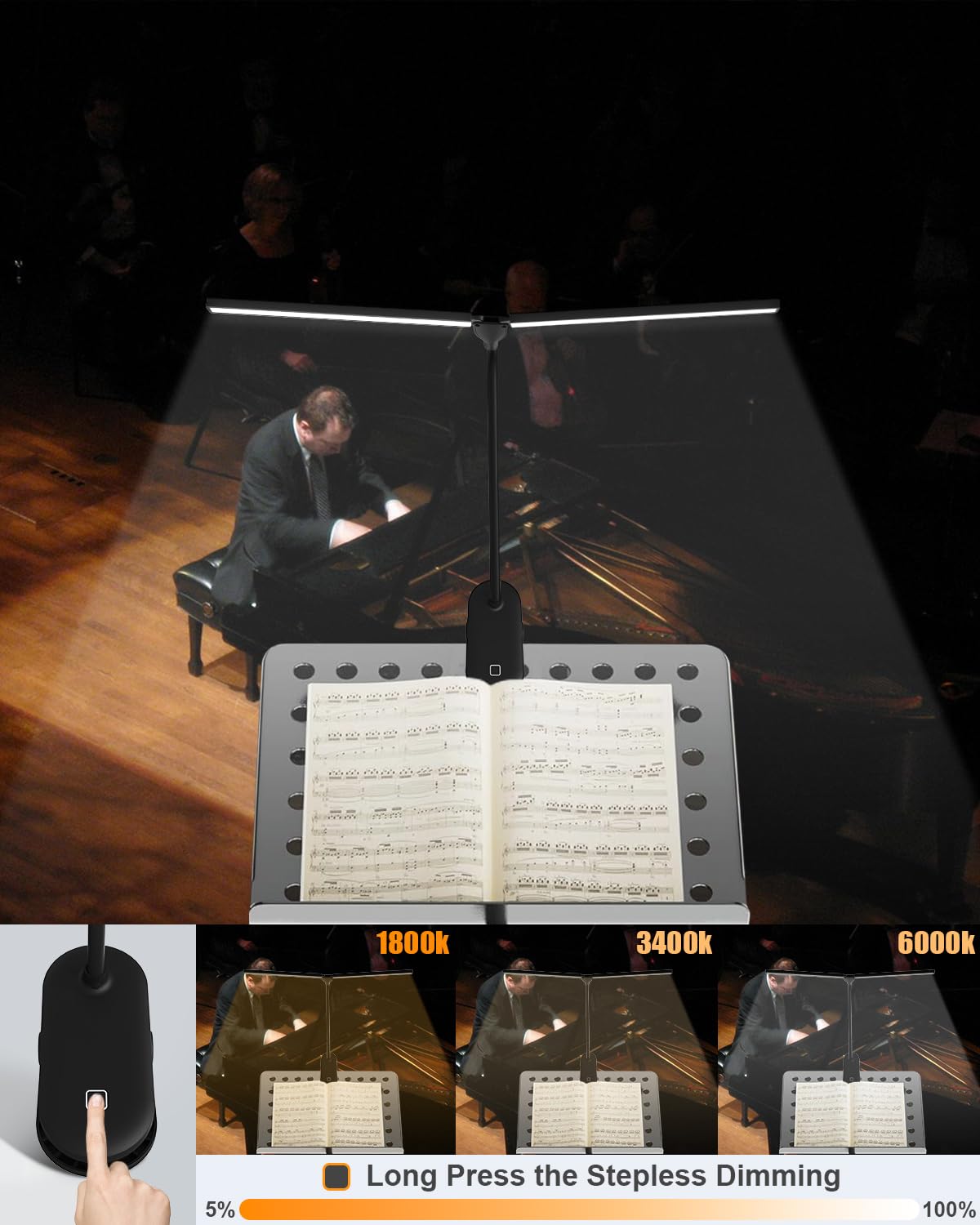 Amazon.co.jp: LamparaDecor ミュージックスタンドライト クリップオン