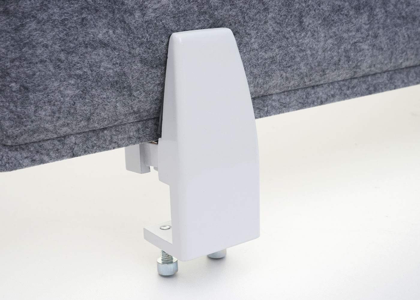 Cloison de table HWC-G76 avec clips tissu textile avec gaufrage 100x30cm gris