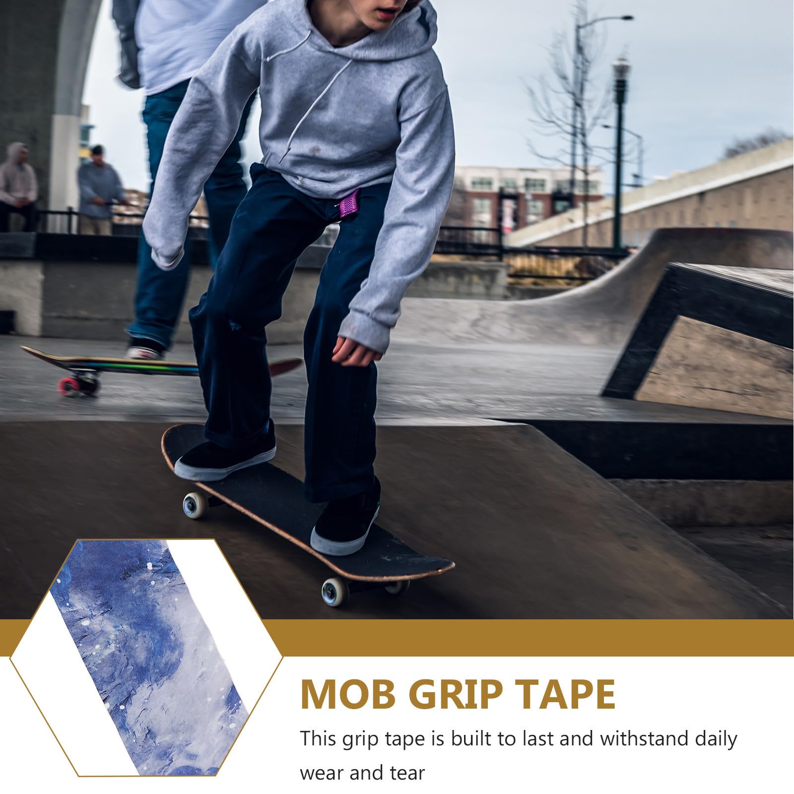 TOPBATHY 5 Pièces Autocollant Décoratif pour Skateboard Antidérapant en | Longboard et Scooter, Pose Facile, Surface Adhérente, Usage DIY et Roulage