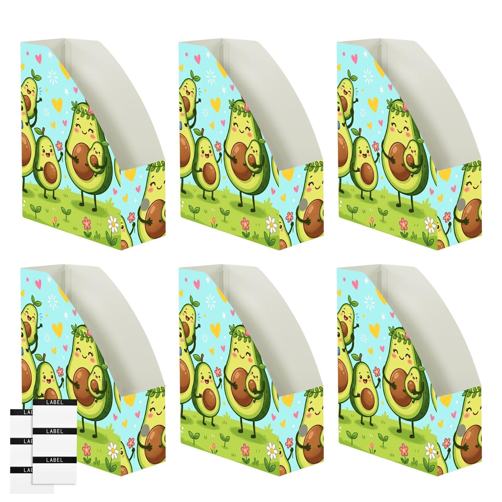 Porte-revues bleu avocat dessin animé avec classement vertical