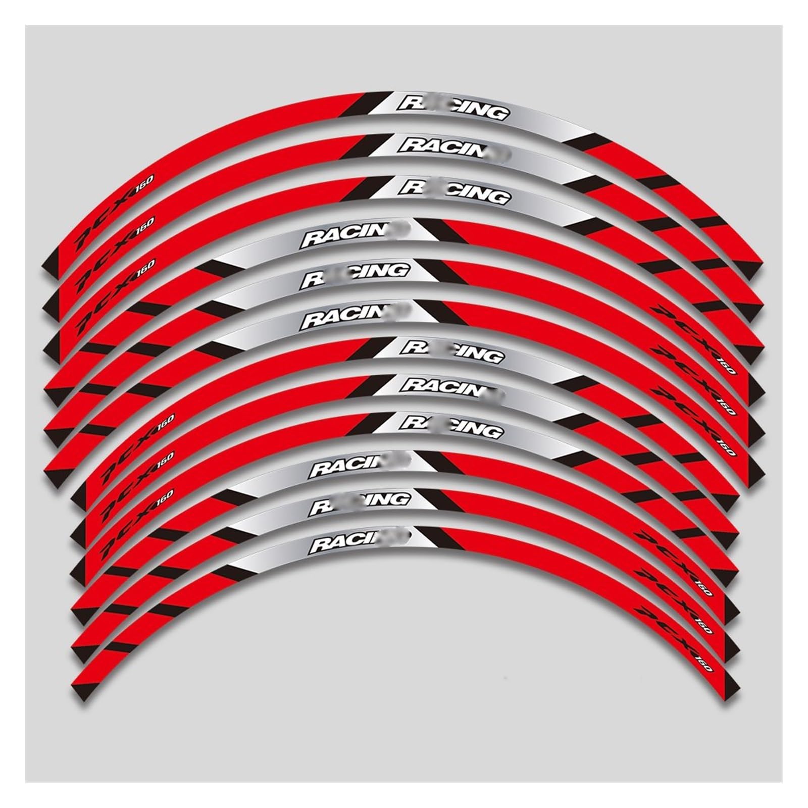 Applique for PCX160 Pcx 160 12 Pcs Motorcycle Wheels Stickers Stripe Moto Reflective Decorative Rim Decals Sticker(A6)