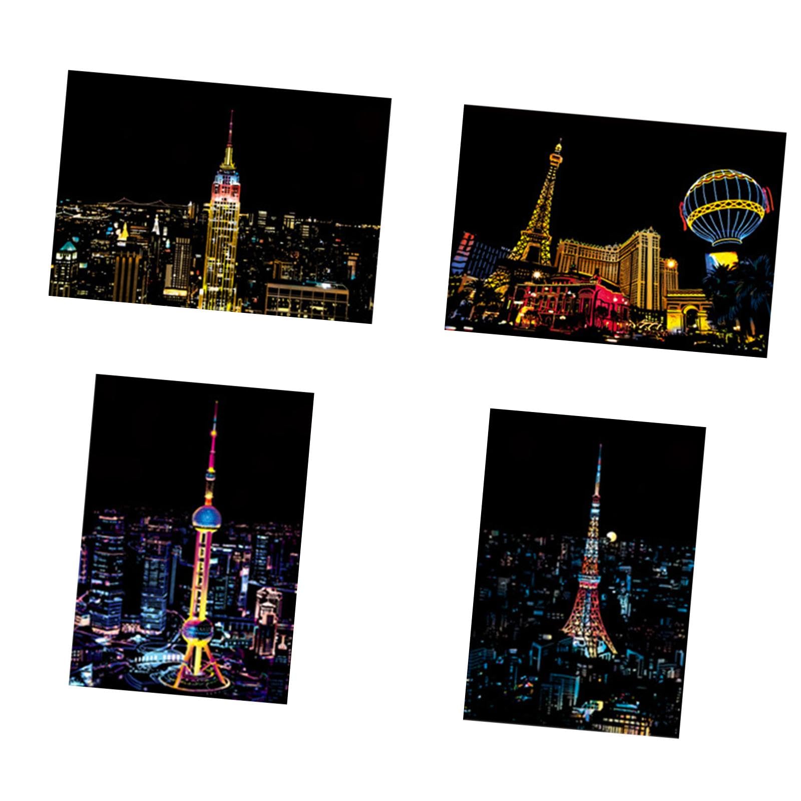 4X Scratch Paper Card Ornament Graffiti Paper Card Drawing Art Craft Style ECrafts|Kids' Crafts|Other Kids' Crafts