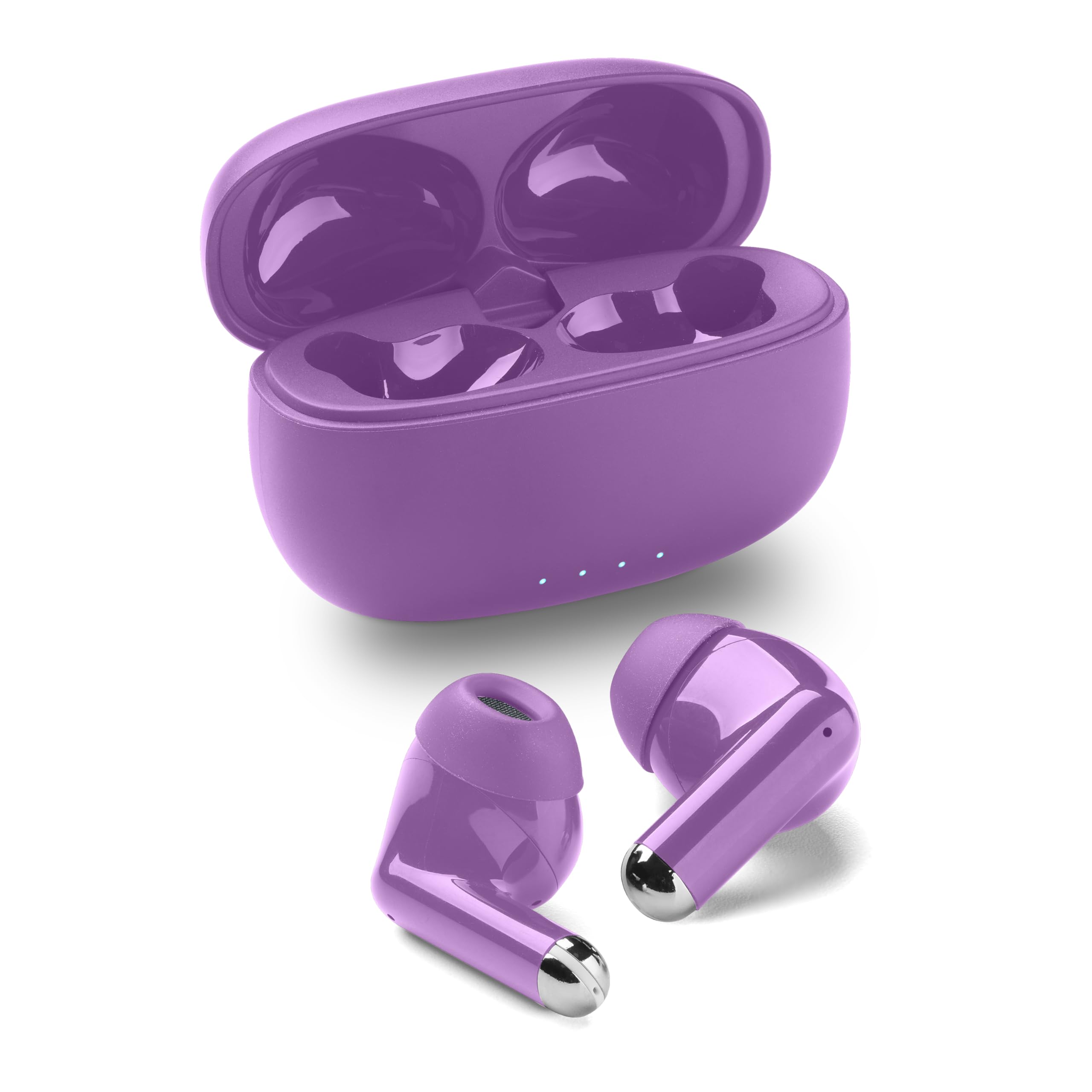 Écouteurs Intra-Auriculaires Bluetooth sans Fil Music Sound Drift avec boîtier Compact et coloré, appairage Automatique, Commandes tactiles, Jusqu’à 22 Heures d’autonomie, Lilas