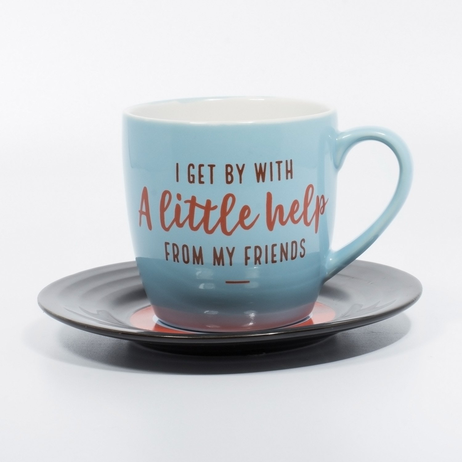 Thumbs Up UK LMMUGFRND1 Friends Lyrical Mug and Saucer Set, Multicolor