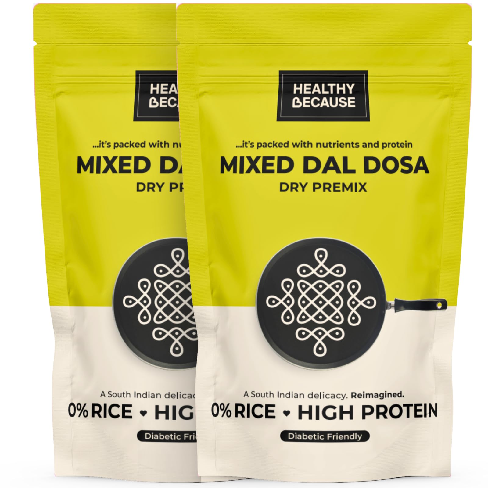 Healthy Because Instant Mixed Dal Dosa, 400 grams (Pack of 2, 200 grams Each) | High Protein, Vegan, and 100% Gluten Free | A Symphony of Flavors and Nutrition in Every Bite! (B0CQYQDF2Y) Amazon Price History, Amazon Price Tracker