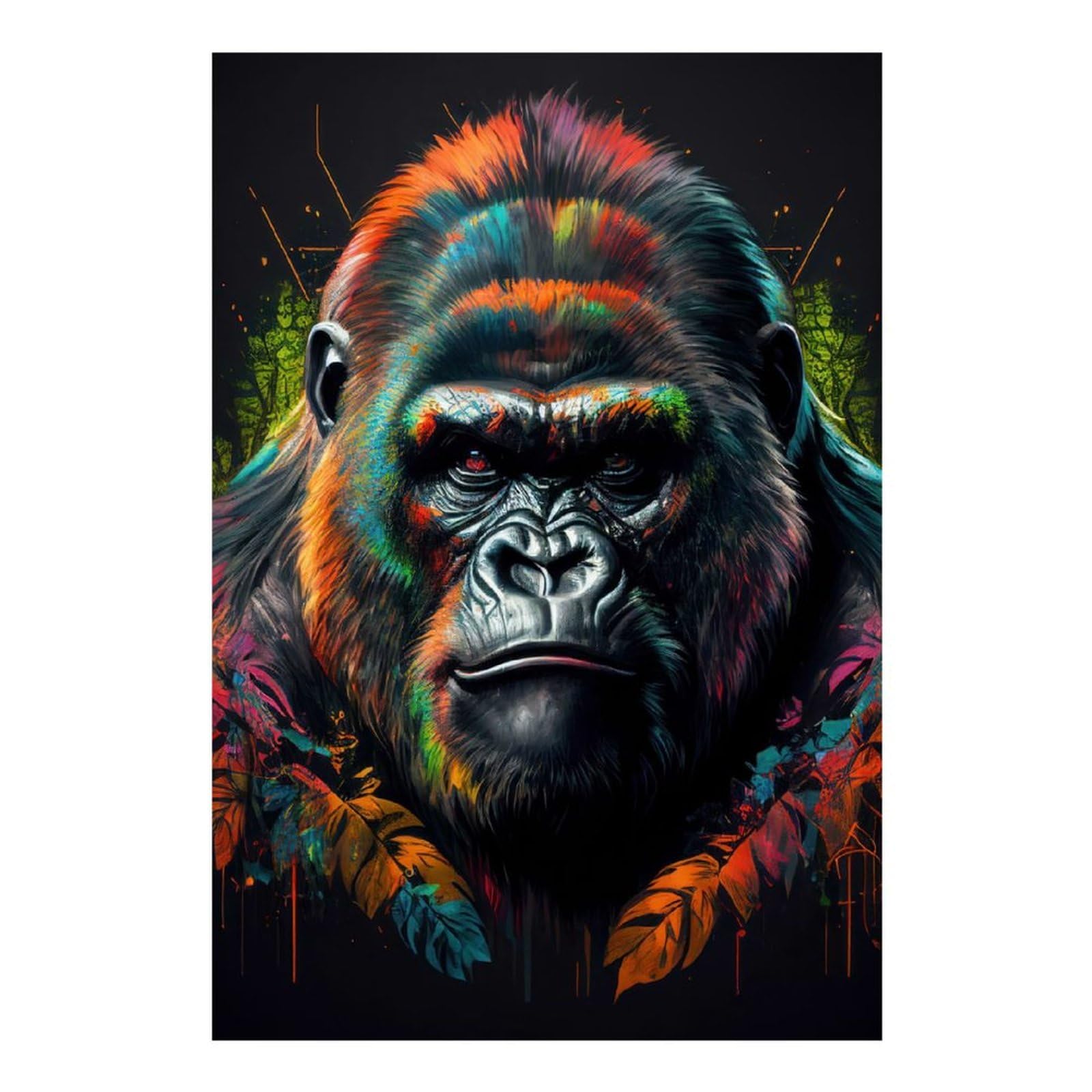 Poliuaws The Old Gorilla Diamond Painting 5D Diy Full Drill Crystal Art Crafts Diy Diamond Art Kits Adults For Home Wall Decor Relaxing Fun 8"X12"
