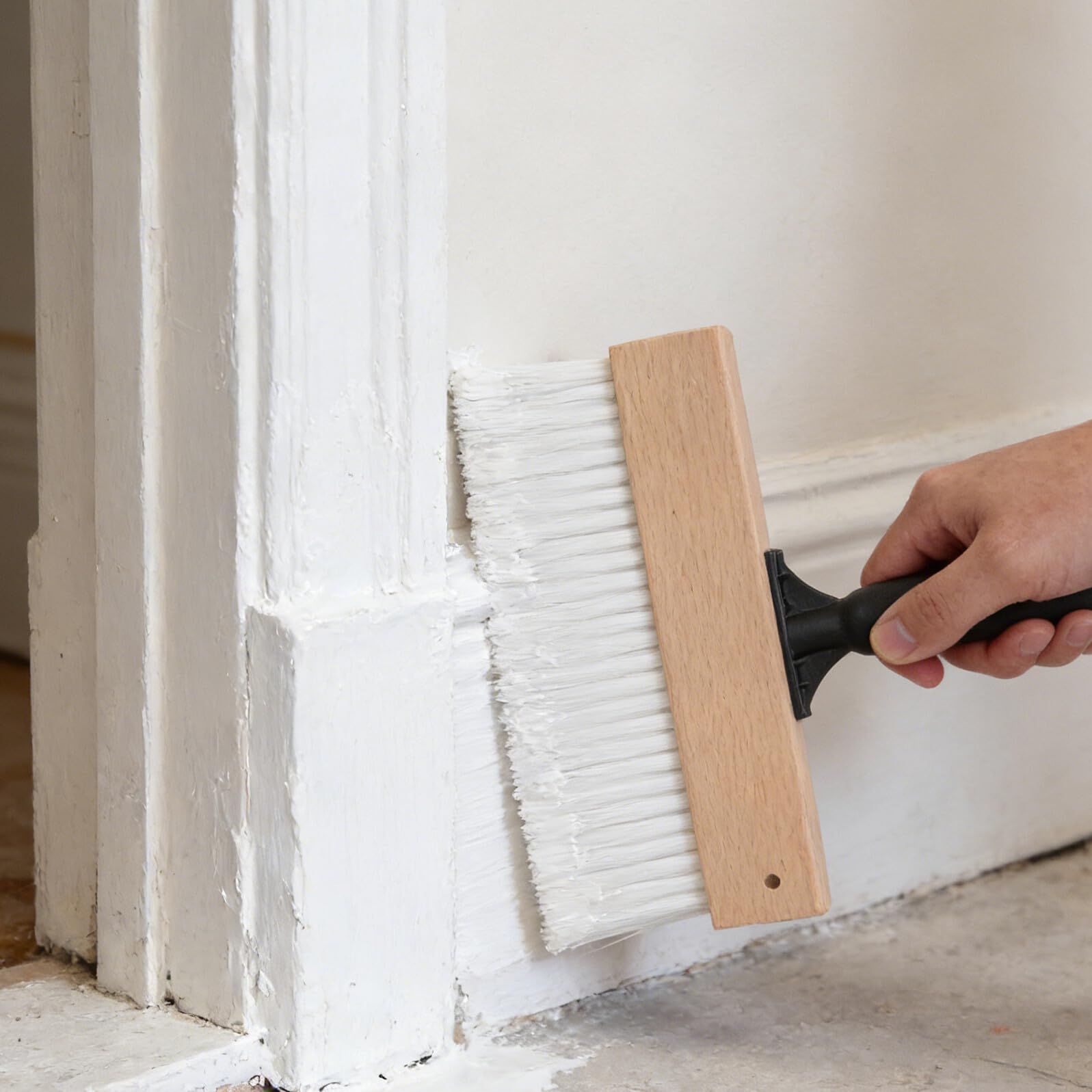 Pennello per Texture Pareti 12, 6' Angolato, Strumento Artistico | Plastica e Legno, Applicazione Uniforme, Pulizia Facile, Uso Professionale e Fai da Te