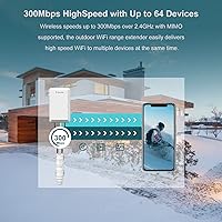 Vista 5 de WAVLINK Extensor de alcance WiFi resistente a la intemperie al aire libre, N300 WiFi inalámbrico de largo alcance AP/enrutador/repetidor/modo WISP