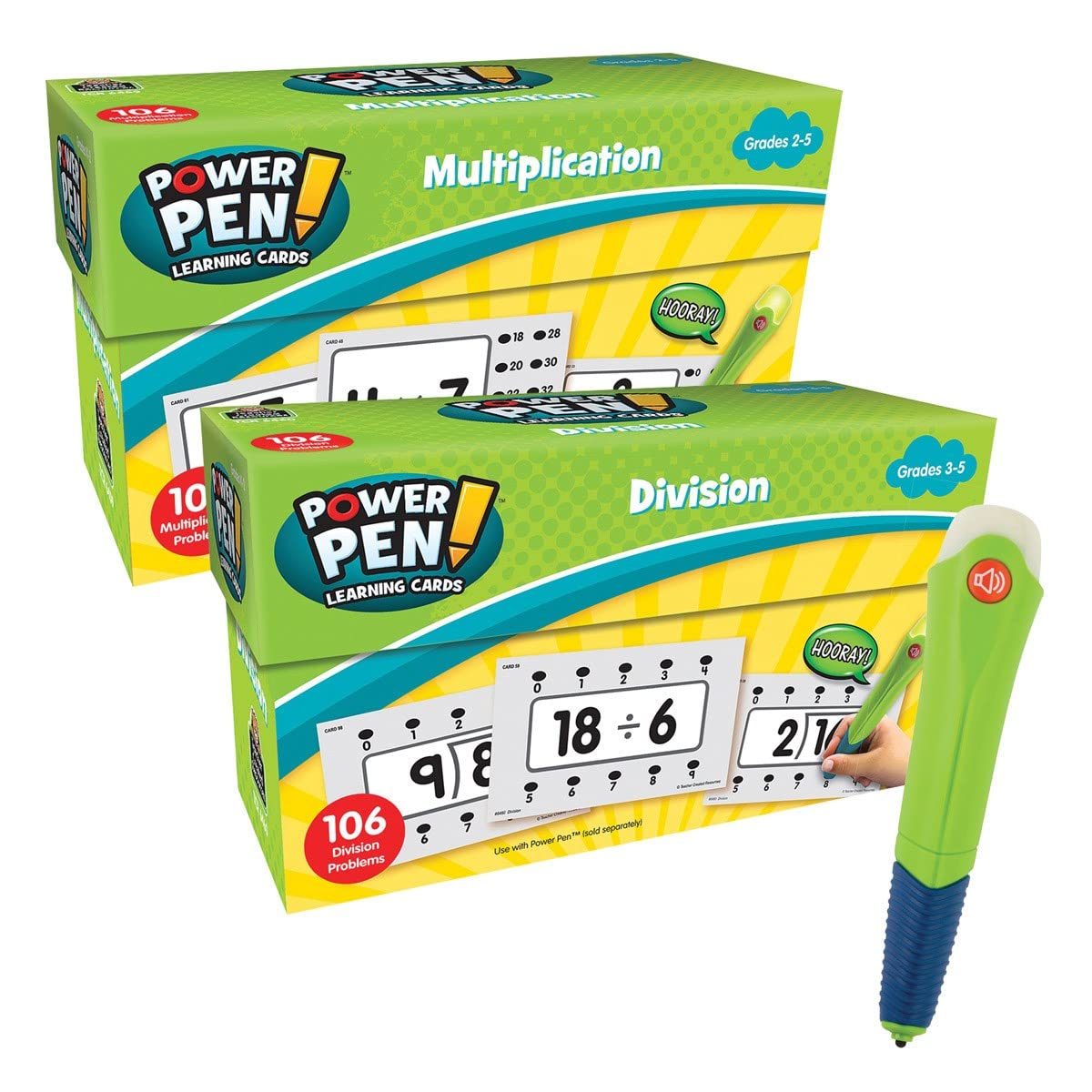 Teacher Created Resources Power Pen Learning Math Quiz Cards - Multiplication, Division & Pen