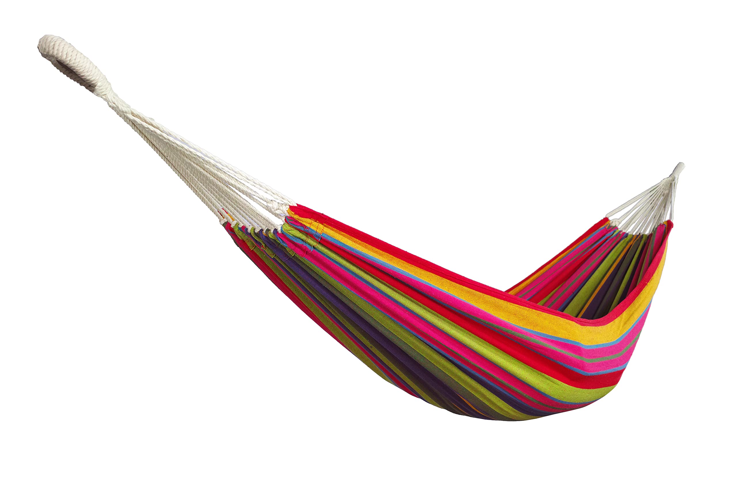 Bliss Hammocks BH-400-MG 40" Wide Hammock w/Hand-Woven Rope Loops & Hanging Hardware, Outdoor, Patio, Backyard Durable, Cotton and Polyester Blend, 220 Lbs Capacity, Mardi Gras