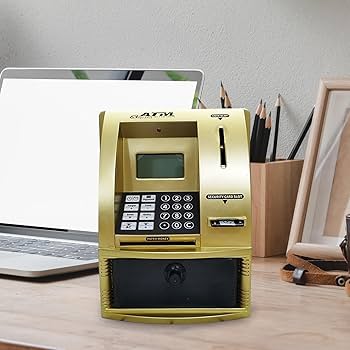 Amazon.co.jp: LOL-FUN キッズATM貯金箱 電子貯金箱 貯金缶 電動