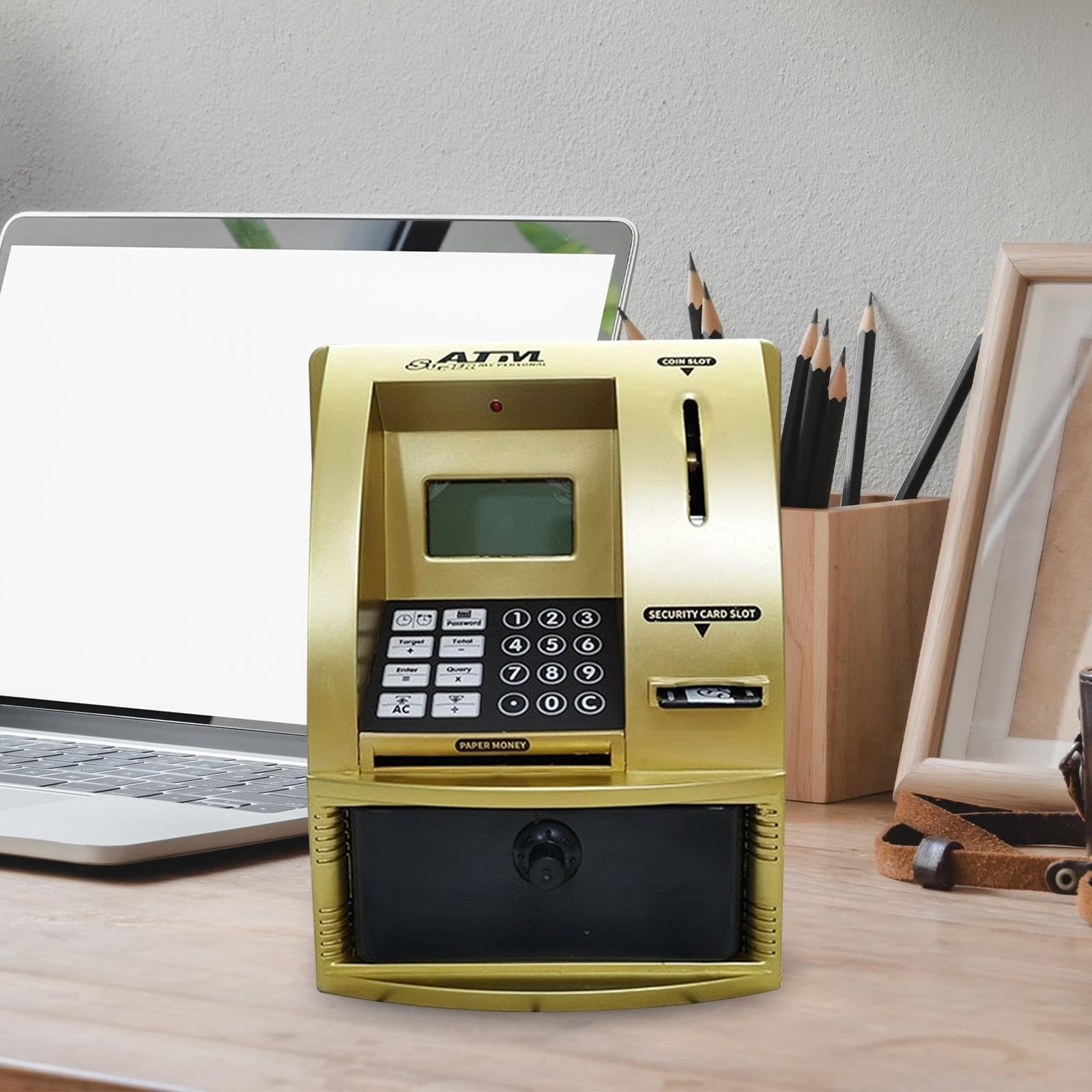 Amazon | キッズ ATM 貯金箱 電子マネー銀行 カード付き、パスワード