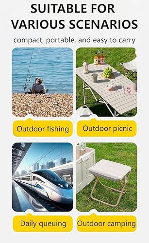 Miniatura 3 de Taburete plegable al aire libre, sillas plegables ligeras para exteriores, taburete de campamento, asiento portátil, duradero, cómodo, transpirable,