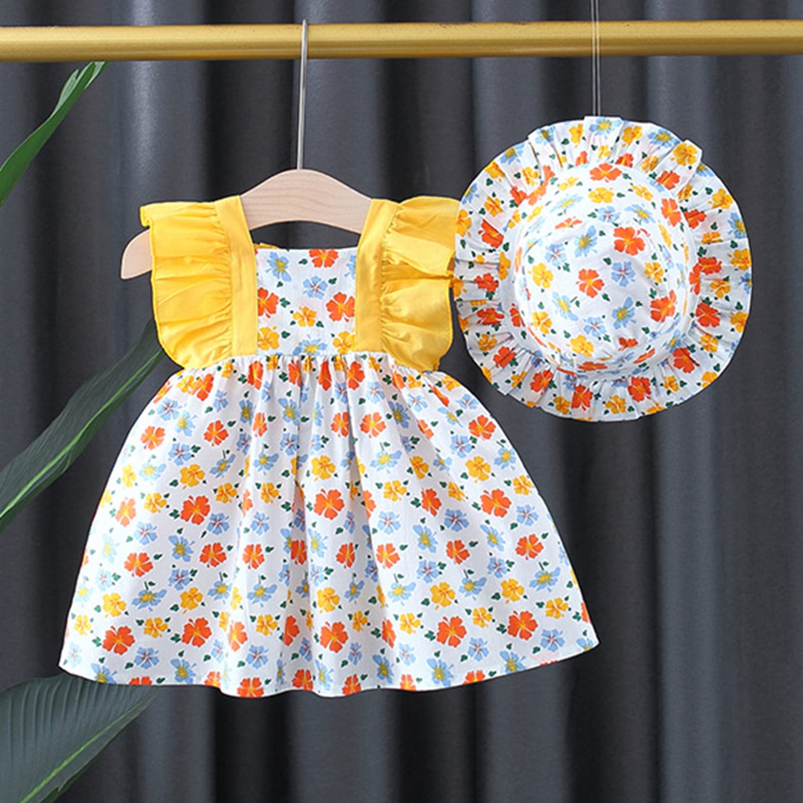 Robe Avec Sac Paille Robe D'été Princesse Florale 2025 - Fille Avec Sac - Volants Et Sans Manches Robe été Fille