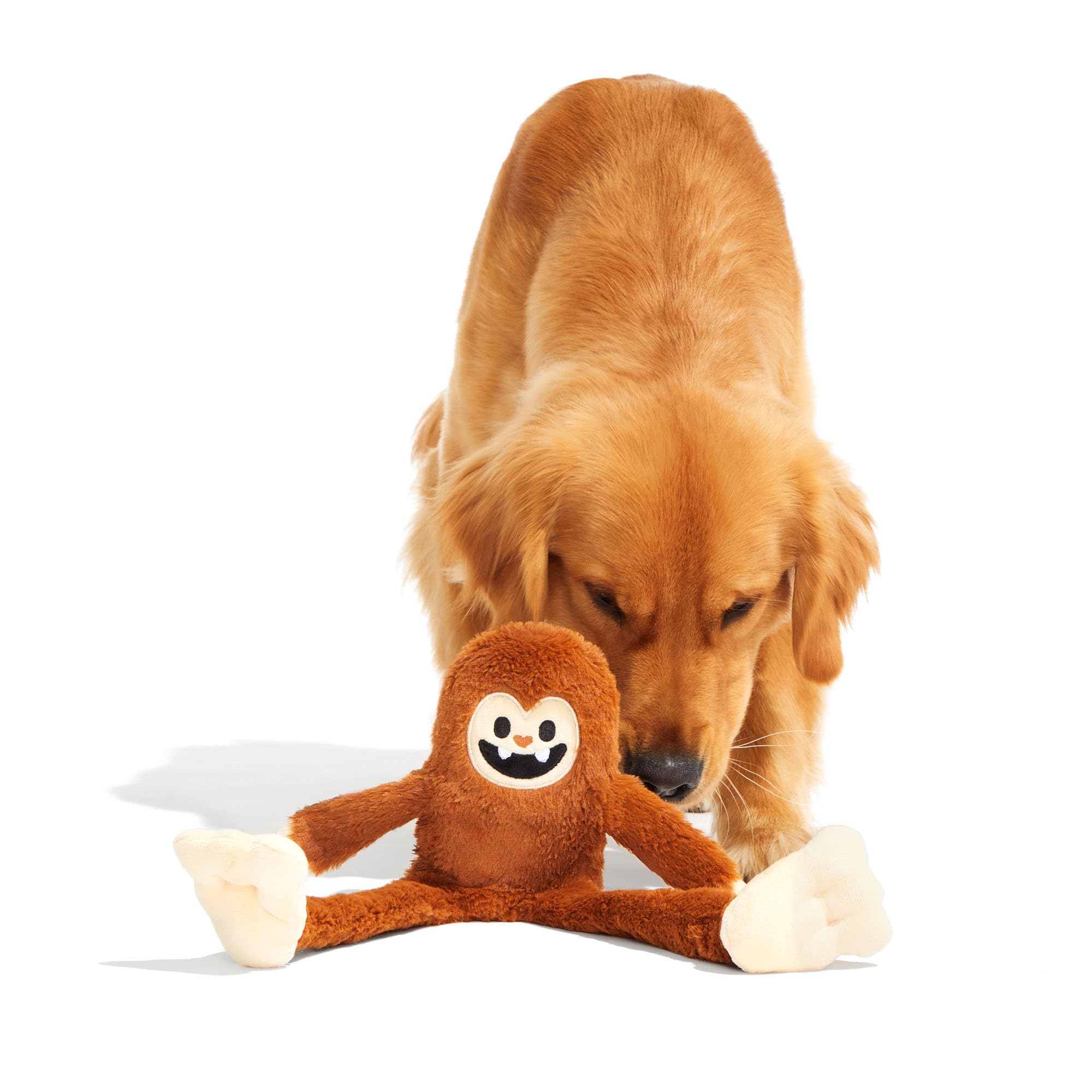 Bark Dog Toy Sasquatch Josh Two Squeakers, Long Whip-N-Flip Limbs, Crinkle Sound, Plush Toy For Dogs, brown, large - Image 4