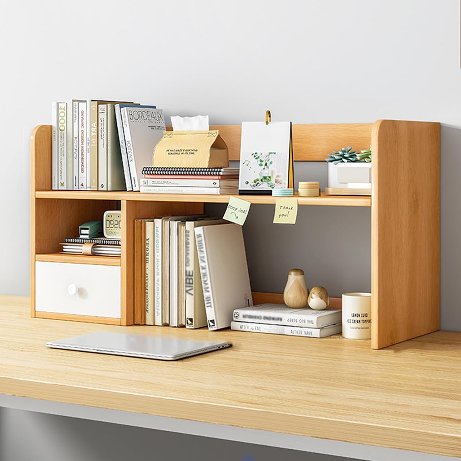 Desk Top Organizer Shelf, Desk Hutch Top Only Dorm, Bookshelf Desktop