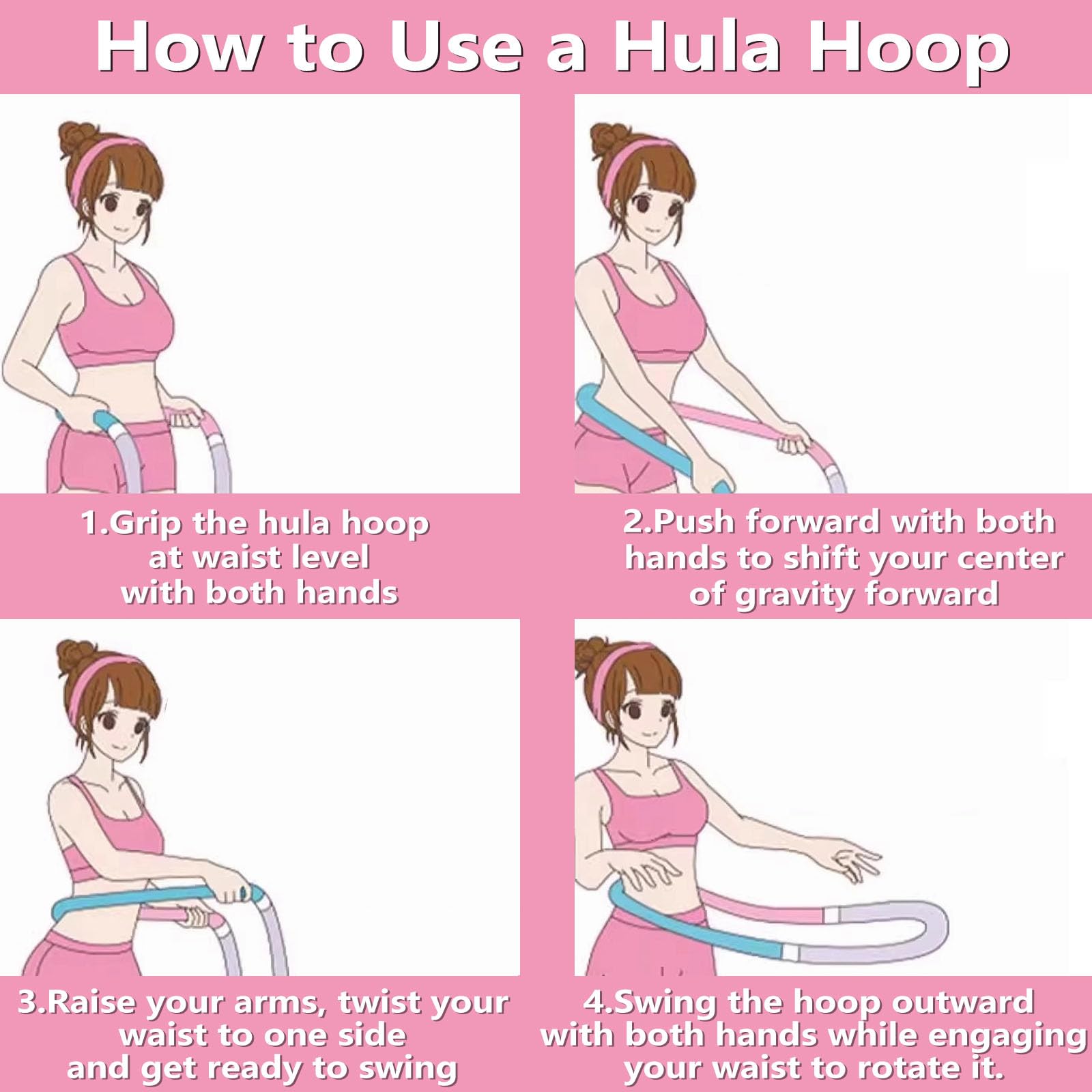Hula Hoop morbido per adulti, hula hoop morbido per dimagrire con anima a molla, corda di sicurezza, pieghevole, con peso, hula hoop per casa, palestra, scuola