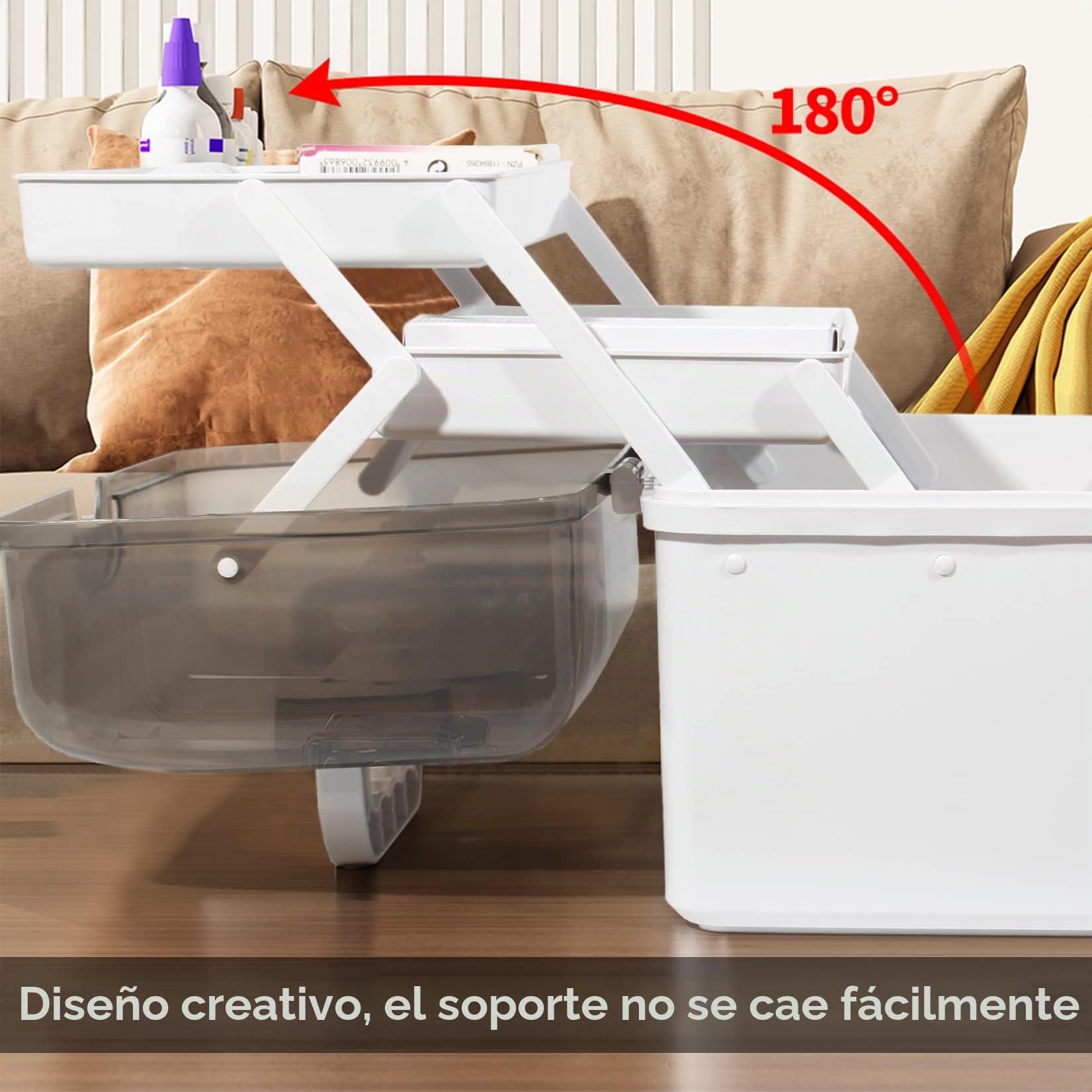 Theo&Cleo Caja de almacenamiento para medicamentos, botiquín de medicina, caja de botiquín de primeros auxilios, caja de farmacia, botiquín grande (Blanco)