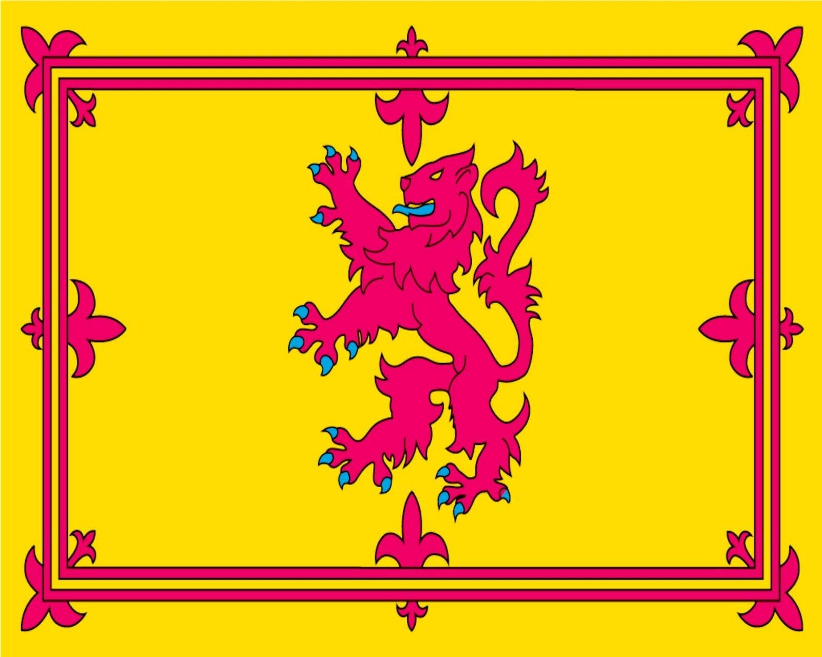 Kueprae A574 Royal Flag Of Scotland Scottish Rampant Lion Metal Plaque Tin Sign 8X12 Inch