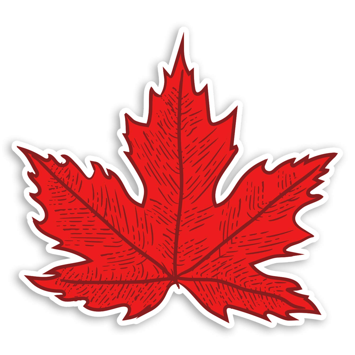 Destination Vinyl Ltd Multi 2 X 10Cm Red Maple Leaf Vinyl Stickers - Canada Canadian Luggage Sticker #31066 (10Cm Wide)