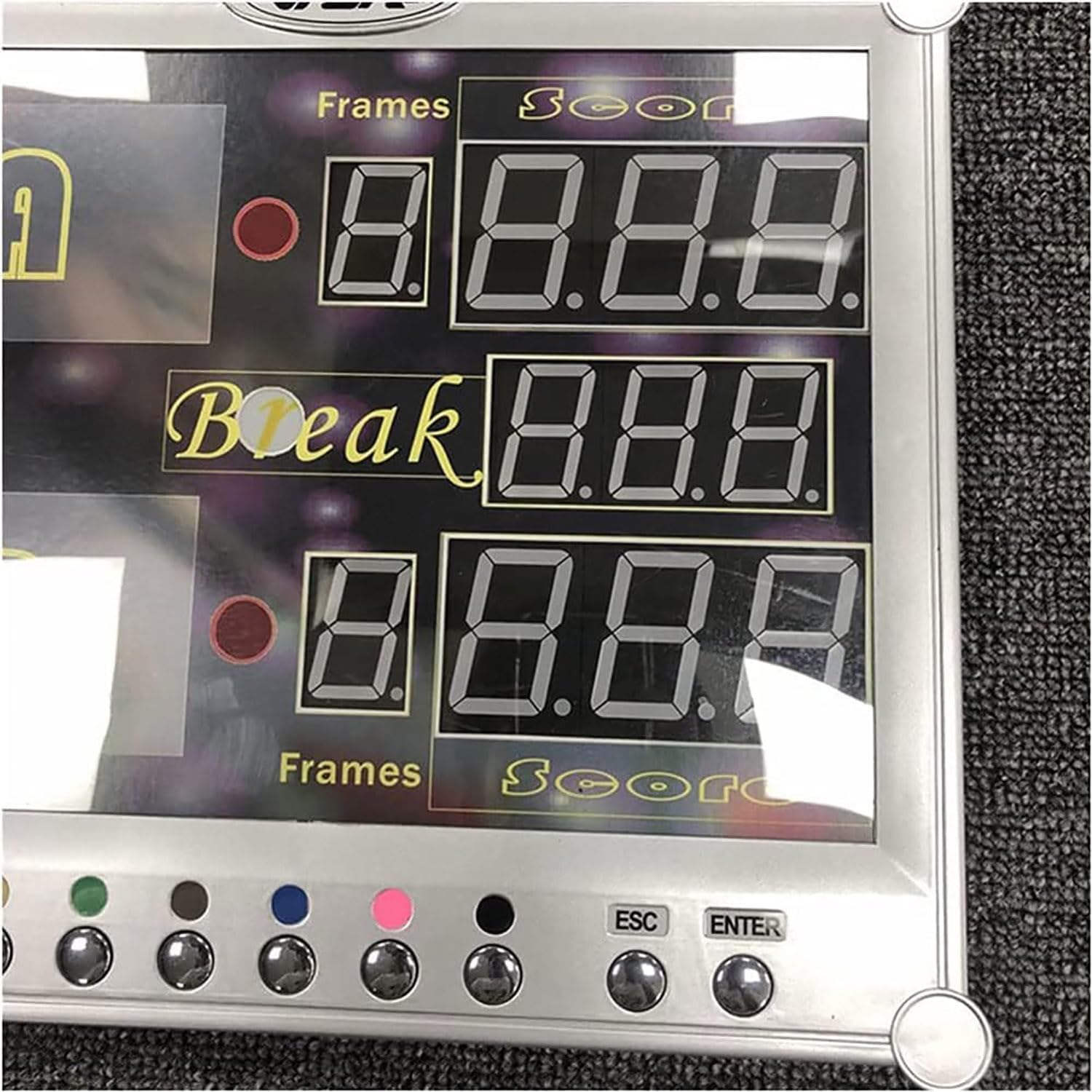 Tabellone segnapunti a LED per snooker, montaggio a parete, display digitale con telecomando, 0-199 punteggi per gli appassionati di snooker
