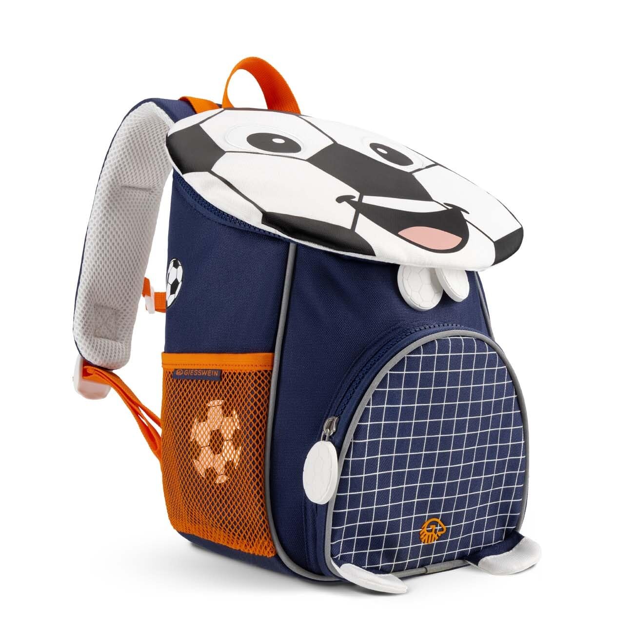 Giesswein Kinderrucksack Jungen - Kindergartenrucksack 6L ab 3 Jahren | Kita-Rucksack mit Brustgurt, Reflektoren & Namensschild – in Feuerwehr Rot, Traktor Grün oder Fußball Blau für Kindergarten
