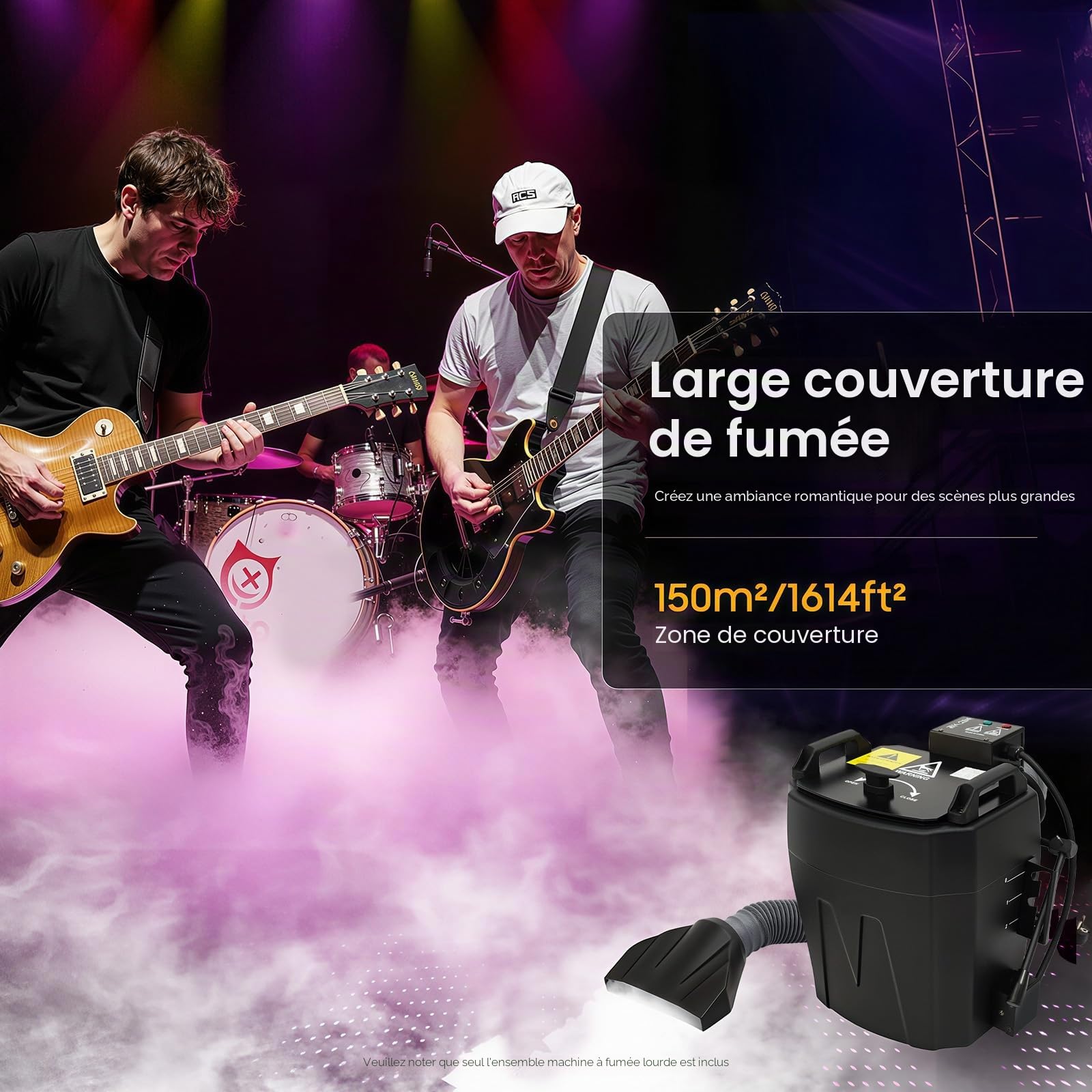 Machine à fumée, 3500 W, effet de brouillard - Contrôle électronique de la température - Machine à glace sèche portable - Machine à fumée - Effet scène