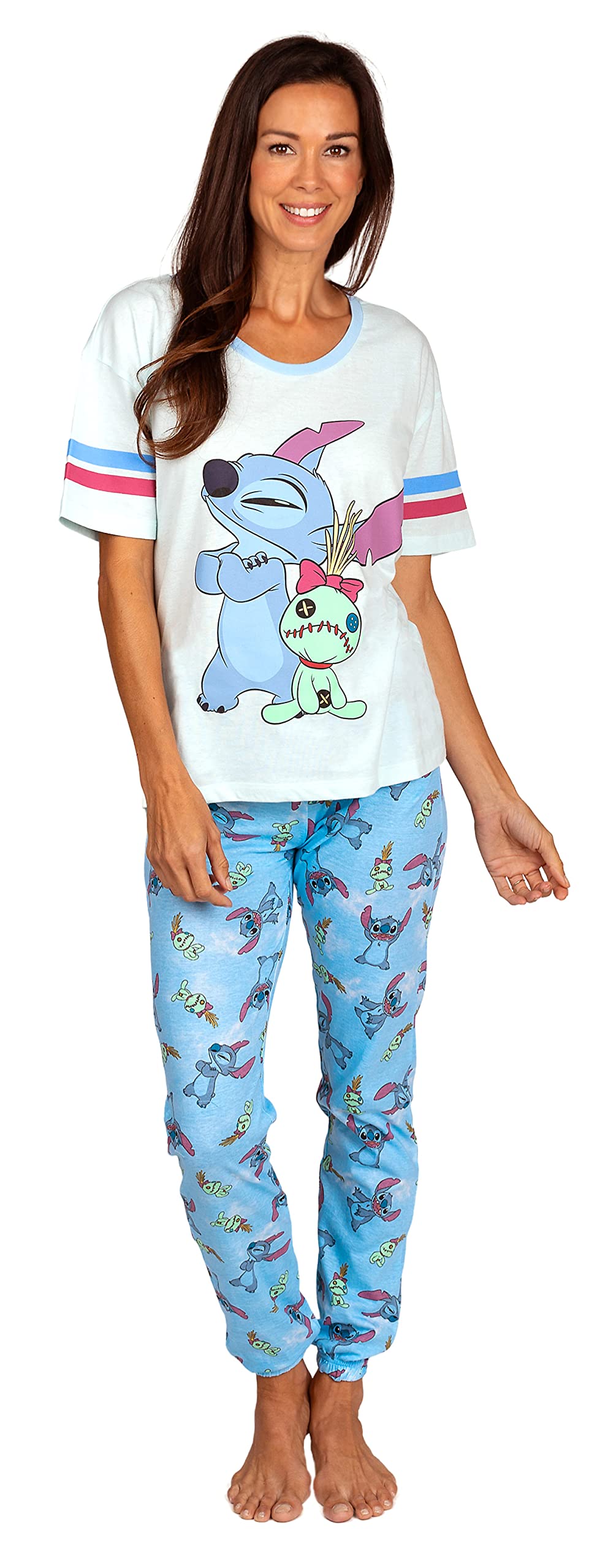 Disney Women's Pajama 2 piece Set, includes Tee and Sleep Pants