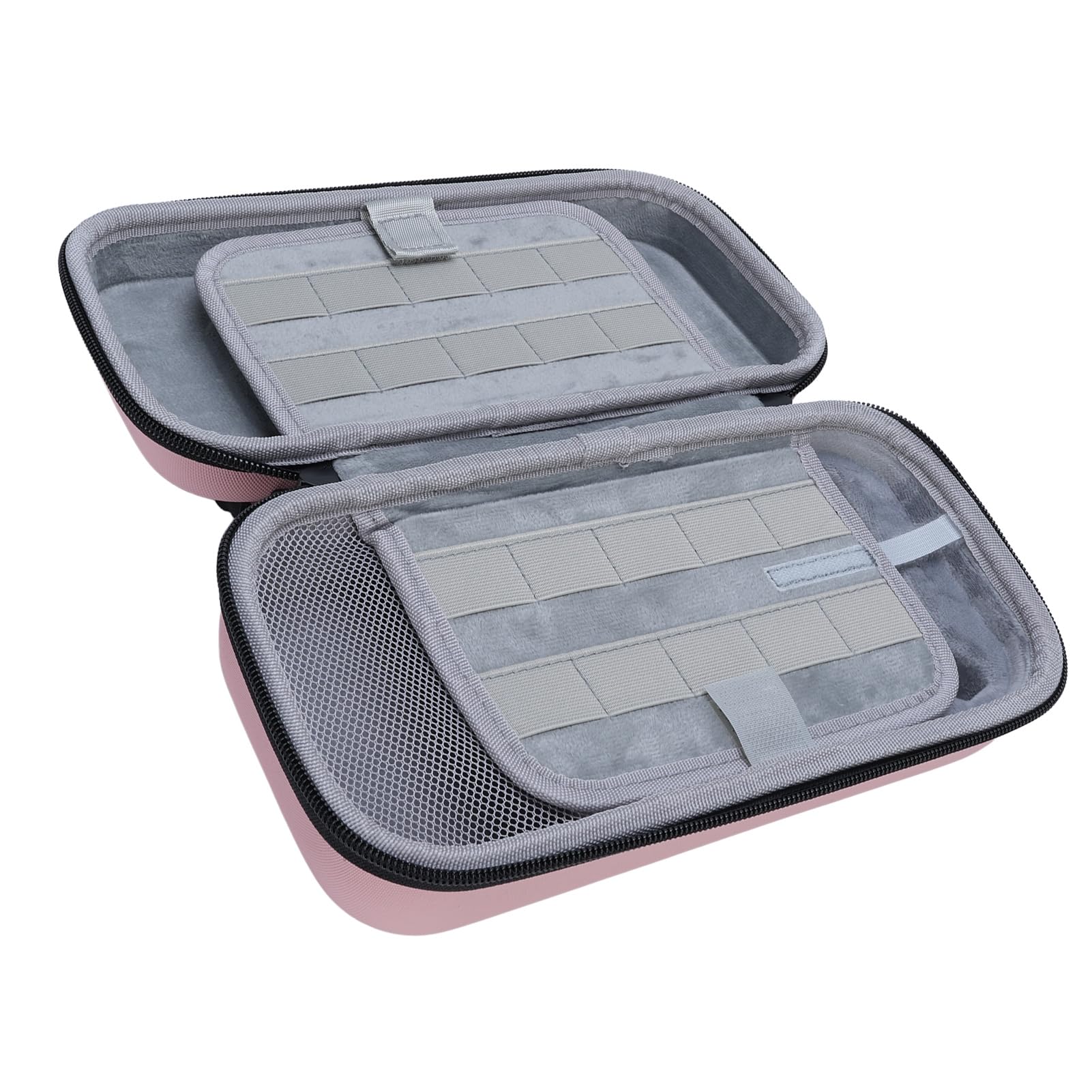 lyrlody Custodia da Trasporto per Custodia da Trasporto per Console di Gioco EVA PU con 20 Slot per Schede di Gioco Rigida per Viaggi Adatta per e (PINK)