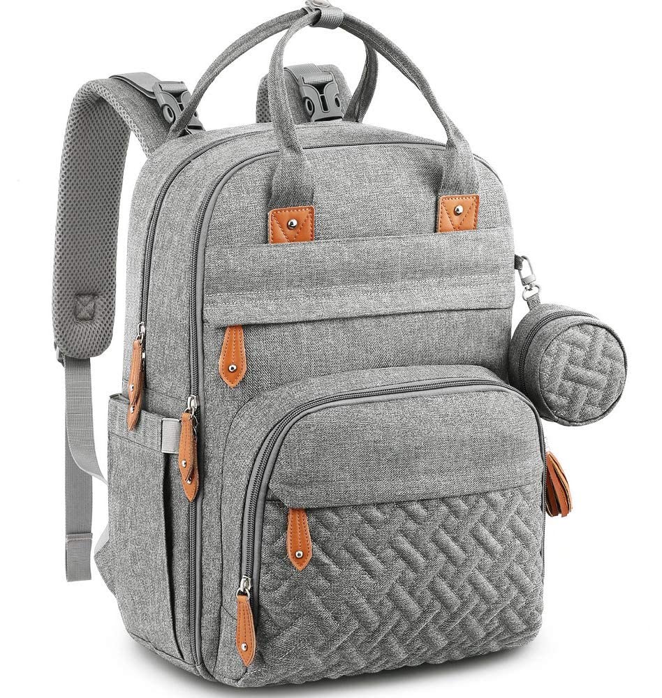 Large Capacity Foldable Mommy Bag with Insulated Pockets, Waterproof Changing Mat, and Diaper Organizer with 18 Practical Pockets-image-4
