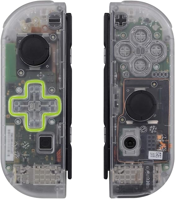 eXtremeRate Transparent Clear Joycon Handheld Controller Housing (D-Pad Version) w/Full Set Buttons, DIY Replacement Shell Case for Nintendo Switch & Switch OLED Joy-Con  Console Shell NOT Included
