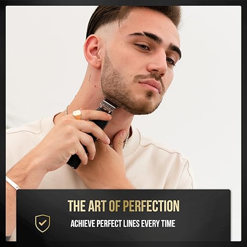 Miniatura 5 de NOVAH Grooming Cortadora de pelo, recortadora en T inalámbrica para hombres, cortaúñas profesionales para peluqueros, contorno 0 Gap T