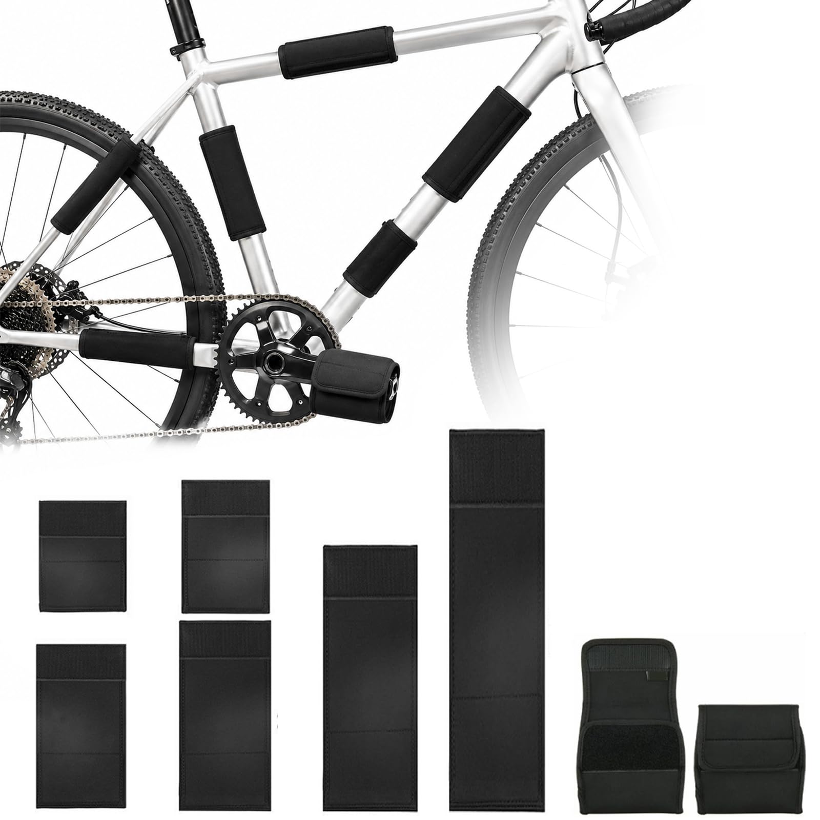 8 Pcs Bicycle Frame Protecto Set Frame & Pedal Guards with Different Size