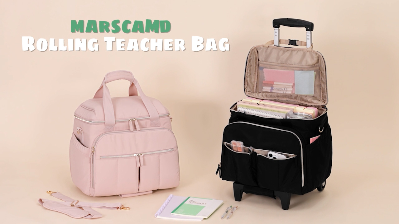 Amazon.com: Marscamd Rolling Teacher Bag with Accordion File