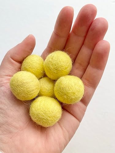 Miniatura 4 de 2.5 cm handmade felt balls - Wholesale Bulk Quantity: 50 - Easter Colors: Yellow, Fuchsia, Lime, Lavender - 100% Wool Poms for Crafts, Garland