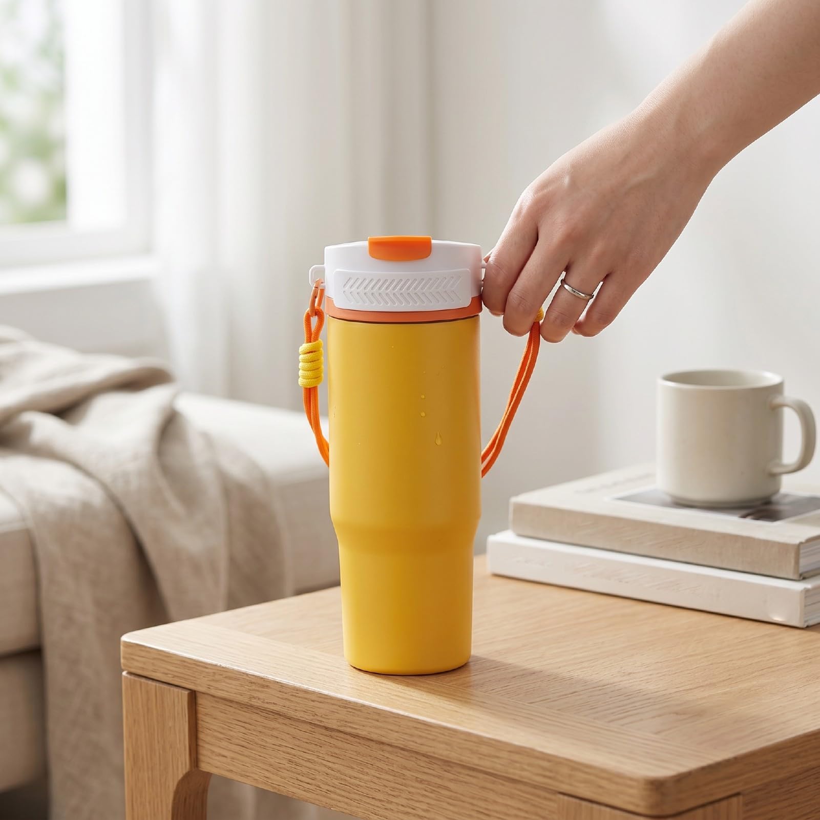 Kabelloser Mixerbecher aus Edelstahl, 900 Ml, Isolierter Reisebecher, USB Wiederaufladbar, 4000 MAh, Persönlicher Smoothie-Maker Zum Zerkleinern von Eis, Heiße Kalte Getränke für